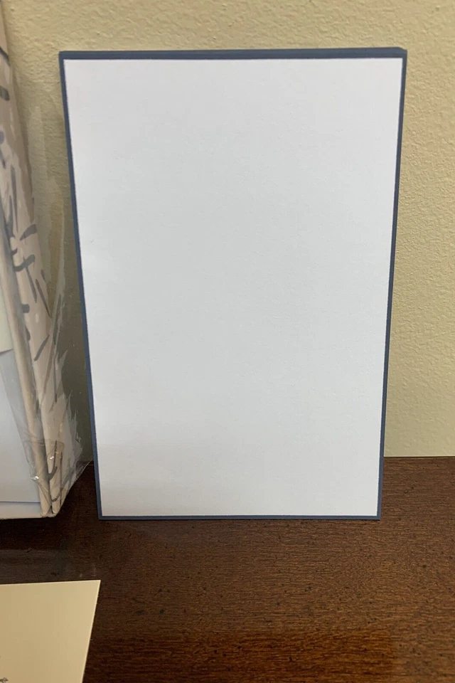 Juego de 9 tarjetas de notas azules con borde a mano con acabado azul para niños grúa grúa Foto 3 de 4