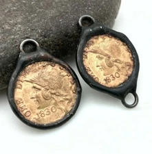 Vintage Soldered Brass Replica Pendant Or Connector (SMP5)