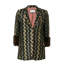 Gucci Metallic Leaf Print Blazer