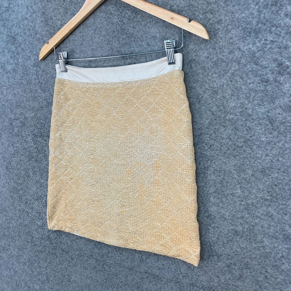 Minifalda Miss Selfridge para mujer talla 8 dorada elástica ceñida al cuerpo cremallera 32405 Foto 2 de 4