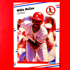 Willie McGee 1988 Fleer Mini Card #108 MLB St.Louis Cardinals