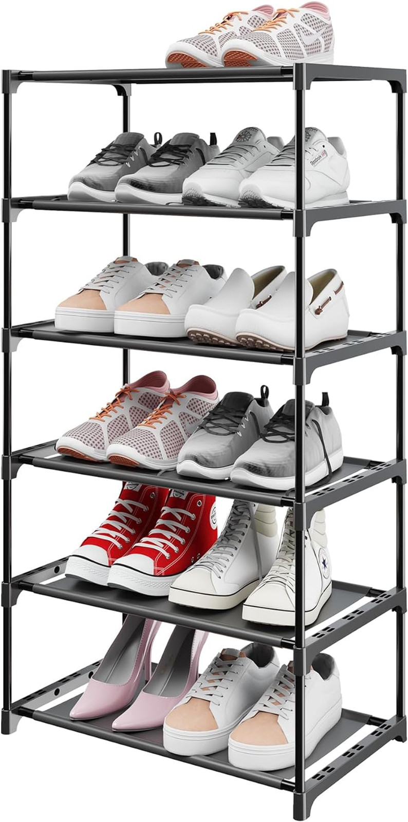 Organizador de almacenamiento de zapatero pequeño de 4 niveles para entrada