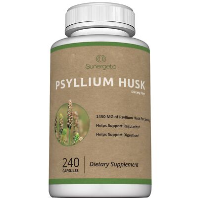Premium Psyllium Husk Fiber Supplement 1450mg 240 Capsules