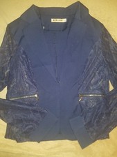 Women's Blue Lace Blazer Jacket Size L