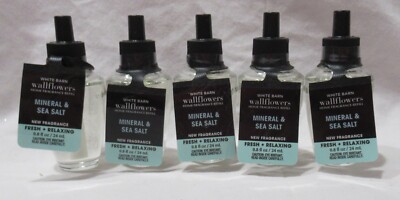 White Barn Bath & Body Works Wallflower Refill Bulb Lot of 5 MINERAL & SEA SALT