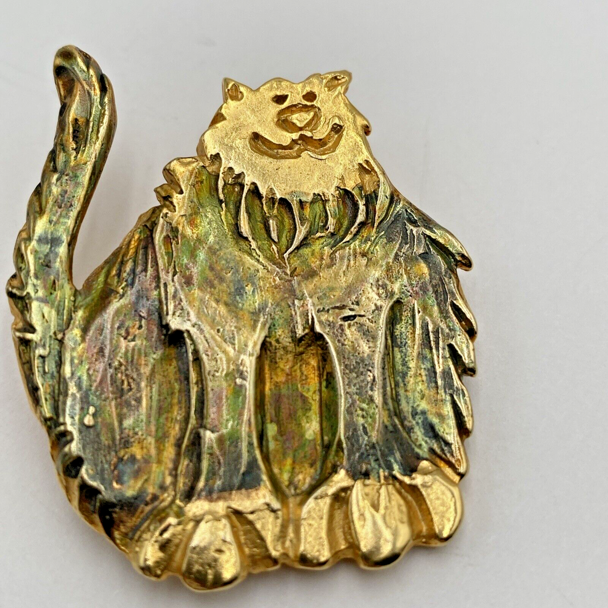 Broche Chat Boule Argentée Et Dorée YL-43 - Bijou D'occasion (porté)