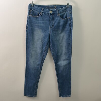 Seven7 Jeans Womens 12 High Rise Skinny Tummyless Stretch Blue Denim 30'' Inseam