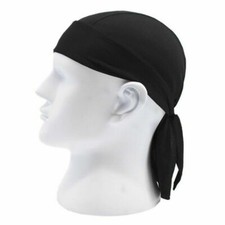 Men and Women Skull Cap Beanie Cap Sweat Wicking Hat Pirate Hat Head Wrap BLACK