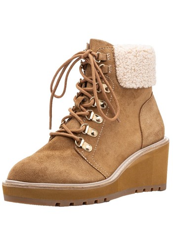 26SS COLORS OF CALIFORNIA Suede Mini Boots, size 37, Beige Women