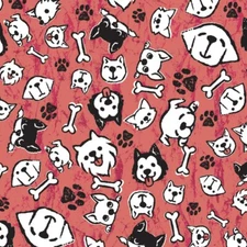 Carolina Creative Bandanna (My Pups Red) Dog Animal Print 22" x 22" Hanky
