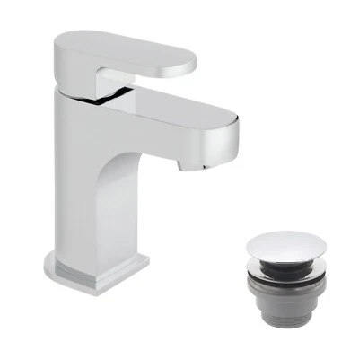 VADO INFINITA PELLA LIFE MINI MONO BASIN MIXER & CLICK WASTE CHROME MDL-PEL-002
