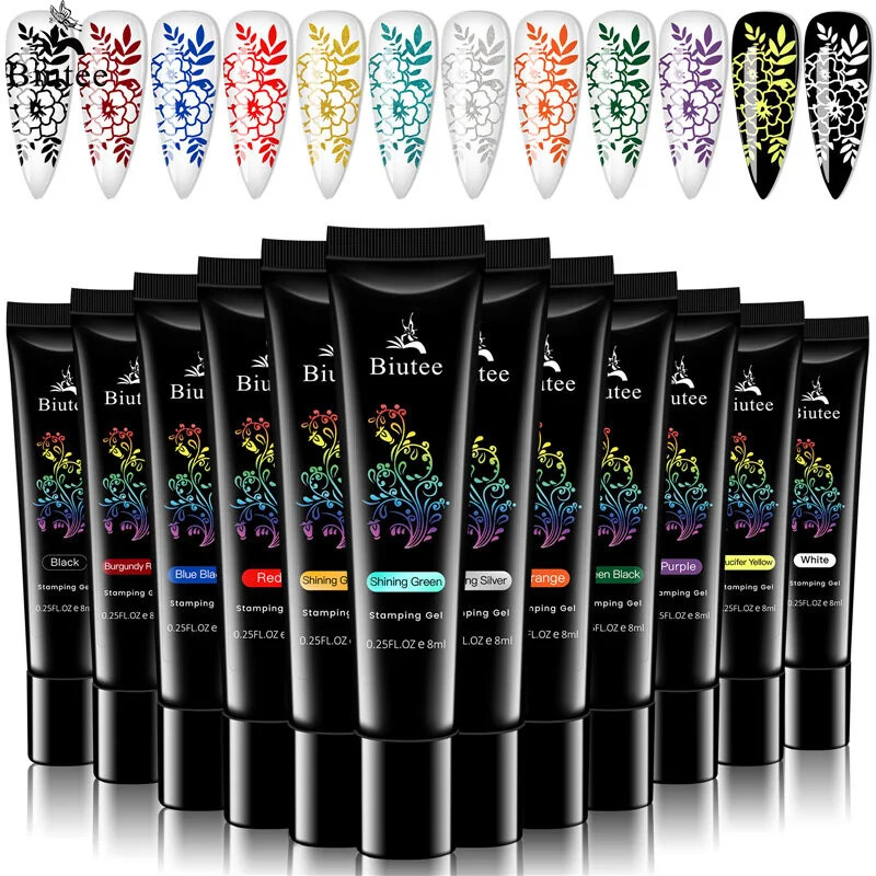 Nail Art Stamping Polish Gel 12 Colors Set 8ML UV LED Gel Polish Special Polish