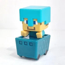 Minecraft Mini-Figures Series 7 1" Steve Diamond Armor Rolling Minecart Figure
