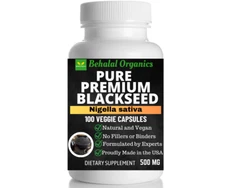 Black Seed Nigella Sativa 500mg Vegan Capsules 100 Count