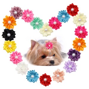 Download 100pc Lot Small Dog Hair Bows Rubber Band Xmas Puppy Holiday Grooming Accessory Ebay