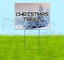 CHRISTMAS TREES 18x24 Yard Sign Corrugated Plastic Bandit Lawn USA