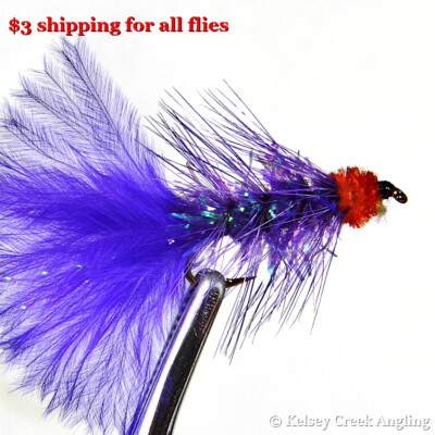 1 Dozen (12) Egg Sucking Leech Purple - fishing fly, streamer, trout fly