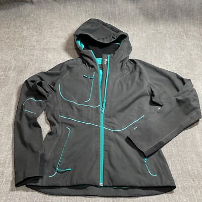Stoic Jacket W Sm Black Teal Outdoor Rain Lightweight Hood Spring Articulated