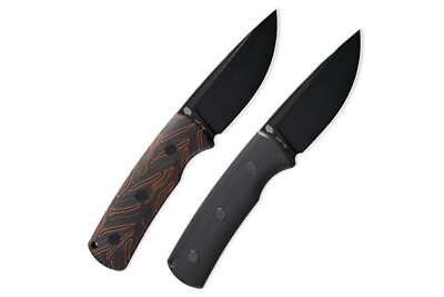 PFKP01FDW Petrified Fish Beluga Black G10 Handles N690 Blackwash Drop Point Kyde