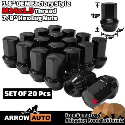 20x 2 Tall Chrome M14x1.5 Bulge Acorn Lug Nuts 3/4 Hex Fit Buick & Cadillac 20x 2 Tall Chrome M14x1.5 Bulge Acorn Lug Nuts 3/4 Hex Fit Buick & Cadillac