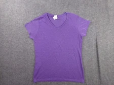 Gildan Top Women Medium Purple Base Capsule Layer Office Causal Everyday V Neck