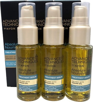 3 x AVON Advance Techniques Nourishing Hair Serum with Moroccan 