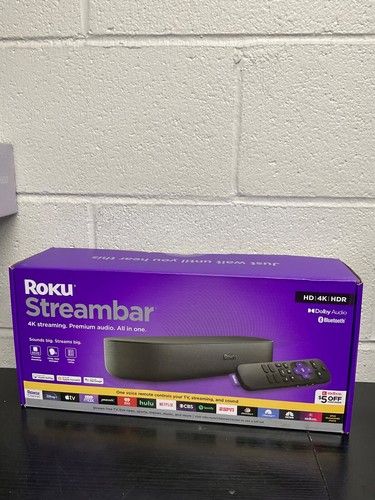 Roku Streambar SE HD 4K HDR Streaming Bluetooth Speaker #9104RW Black
