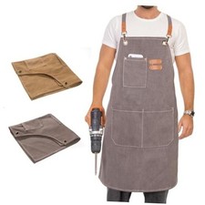 Woodworking Apron Heavy Wax Canvas Work Apron Dark Gray
