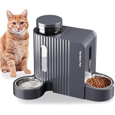 Automatischer Futterspender f&uuml;r Katzen/Hunde 2 N&auml;pfe3L*2, Futterautomat Katze...