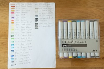 34 Copic Sketch Marker - vollständig getestet mit original Aufbewahrungskoffer