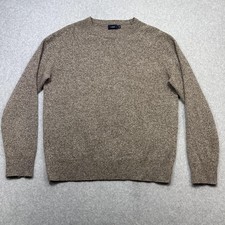 J Crew Wool Sweater Mens Medium Brown Heather Lambswool Crewneck Pullover