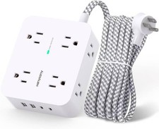 Surge Protector Power Strip - HANYCONY 8 Outlets 4 USB 2 USB C Charging Ports,