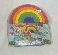 Melissa and Doug Blues Clues  You Wooden Rainbow Stacking Puzzle 9 Pieces New