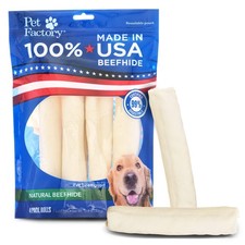Beefhide 7" Rolls Dog Chew Treats Natural Flavor 4 Count 1 Pack