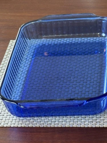 Vintage Pyrex Cobalt Blue Ribbed 3 Qt 233 - S 13x9x2 Baking Dish Pan Casserole
