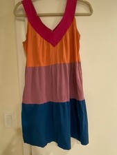 Marc by Marc Jacobs Pink Orange Purple Blue Tank Dress, Size XS, has pockets!