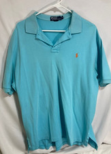 Polo Ralph Lauren Men's XL Polo Shirt Teal Blue / Orange Pony Logo Classic Fit