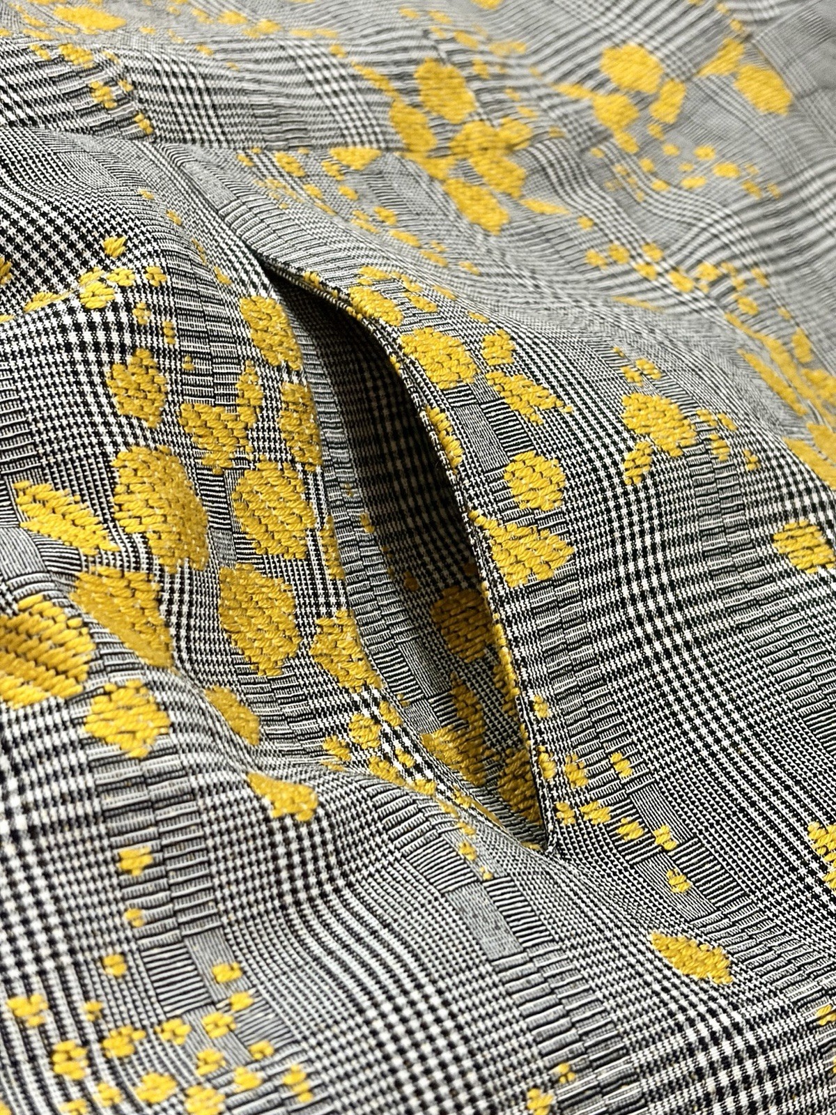 Zara Basic Plaid Yellow Splatter Blazer Artsy Jac… - image 4