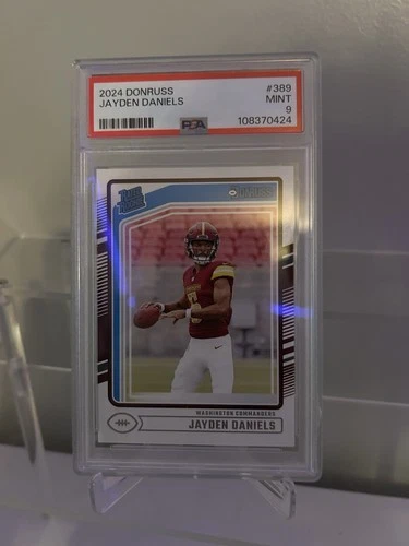 Panini 2024 Donruss Rated Rookie Jayden Daniels #389 PSA 9 Washington Commanders