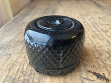 OPEN PONTIL 3 MOLD Coventry DIAMOND GEOMETRIC INKWELL  AMBER