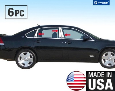 TYGER For 06-13 Chevy Impala 6PC Stainless Steel Chrome Pillar Post Trim