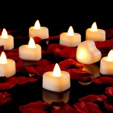 Amagic 1000 Pieces Artificial Rose Petals with 12 Heart LED Tea Lights Candles K