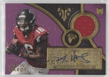2015 Topps Triple Threads Rookie Relics Purple 32/75 Justin Hardy Auto 0j6