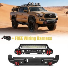 Offroad Stubby Front Rear Bumper Guard W Led Lights For 2016-2023 Toyota Tacoma