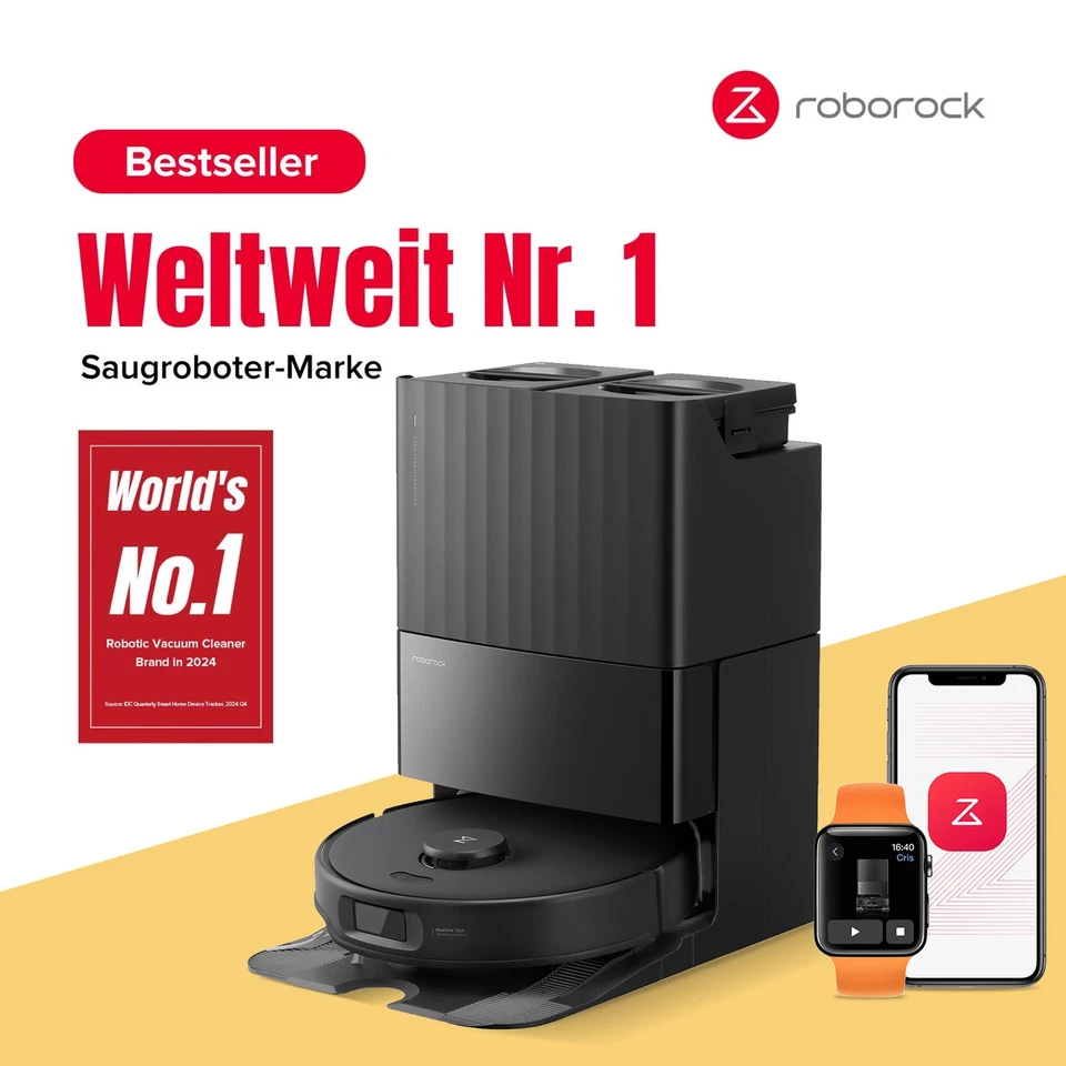 roborock Qrevo Edge S5A Saugroboter mit Wischfunktion,Dual Anti-Tangle,18.5kPa