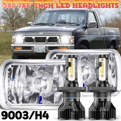 1Pair 7x6'' LED Headlights H4 Hi-Lo For Nissan Pickup Hardbody D21
