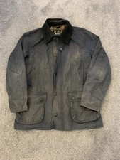 Men’s Barbour Navy Ashby Tartan Lined Waxed Jacket - Size Medium