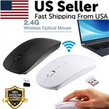 Slim 2.4GHz Optical Wireless Optical Mouse USB Receiver For Laptop PC DELL ACER