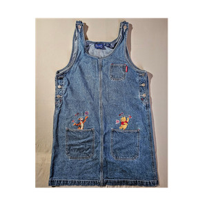 winnie the pooh denim dress Vintage 90's Winnie the Pooh Denim Dress – CobbleStore Vintage