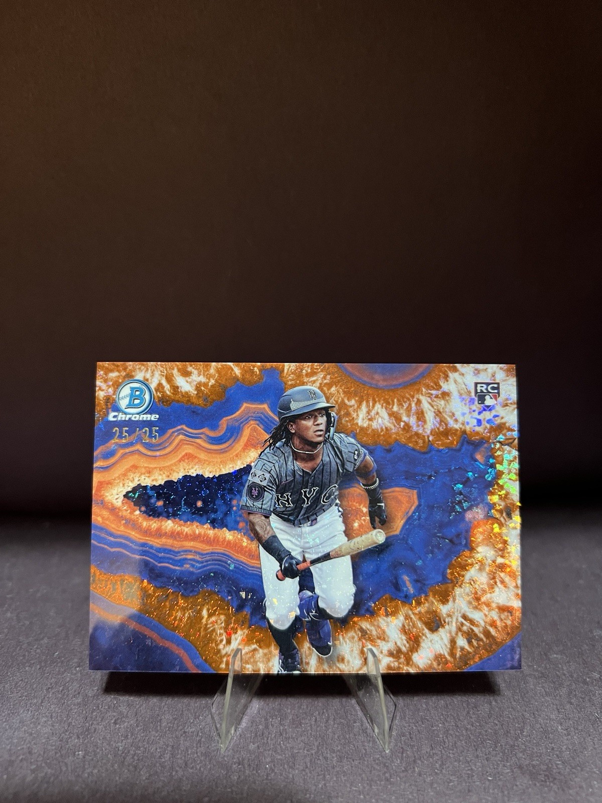 2025 Bowman - Crystallized Luisangel Acuna #BWC-11 Orange Refractor #25/25 (RC)